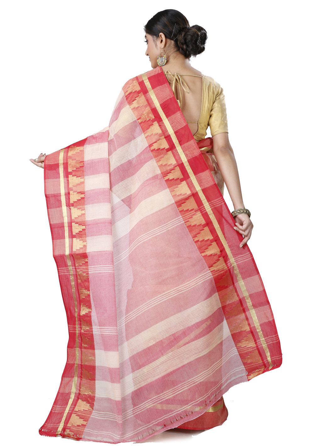 Off White Pure Cotton Vrinda Tant Saree (1096)